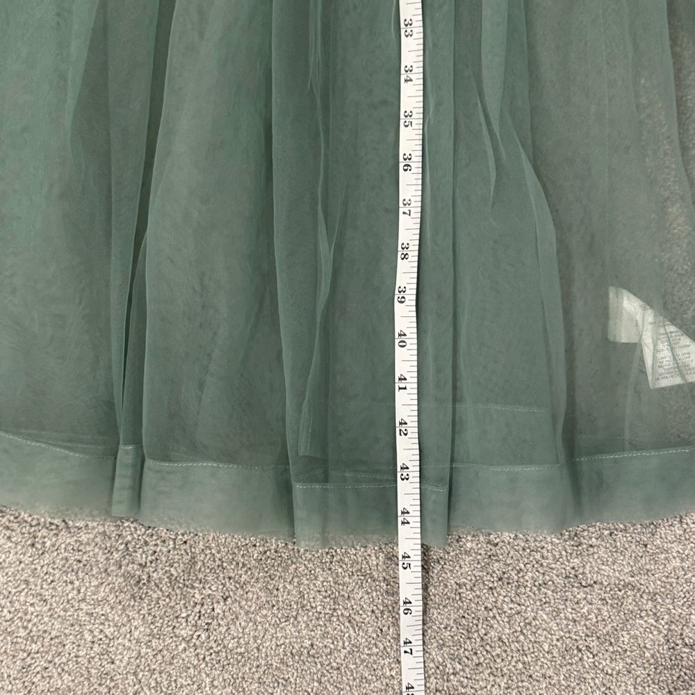 Anthropologie Maeve Sleeveless Sheer Tulle Overlay Duster One Size Green - Picture 6 of 9